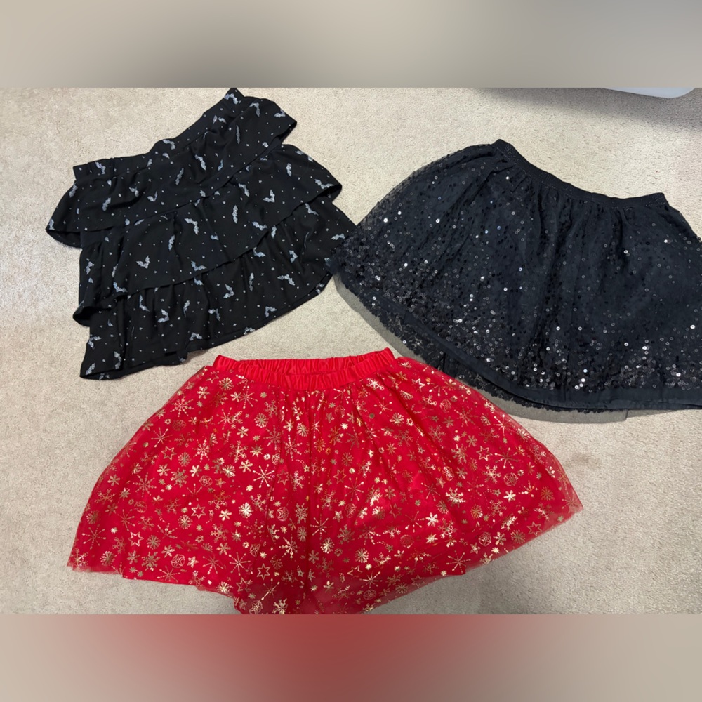 Set of Three girl Skirts - Black and Red